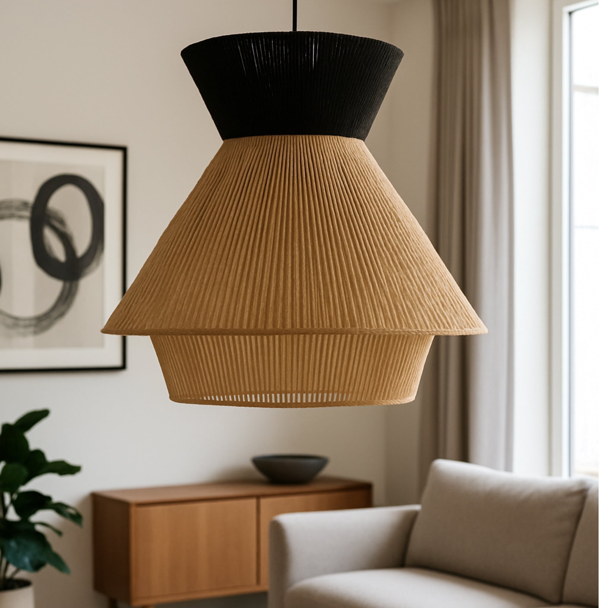 Raffia Pendant Lamp | Hanging Lamp for Living Room - Dining Room & Bedroom LP-69
